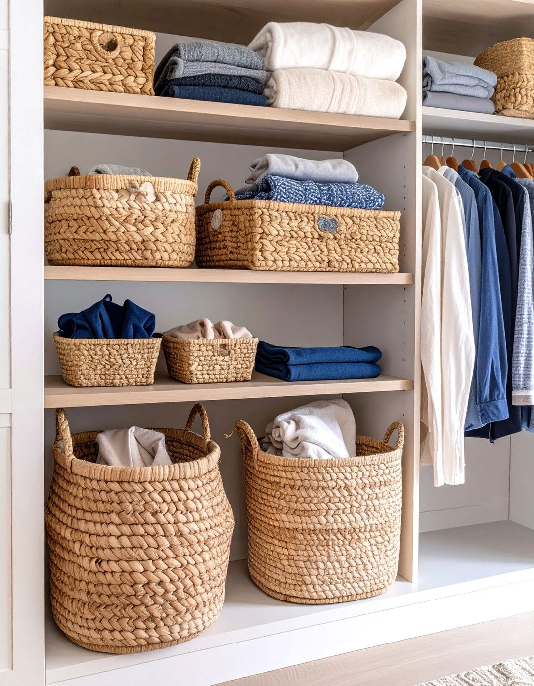 Using Baskets for Loose Items - 30 walk in closet organization ideas
