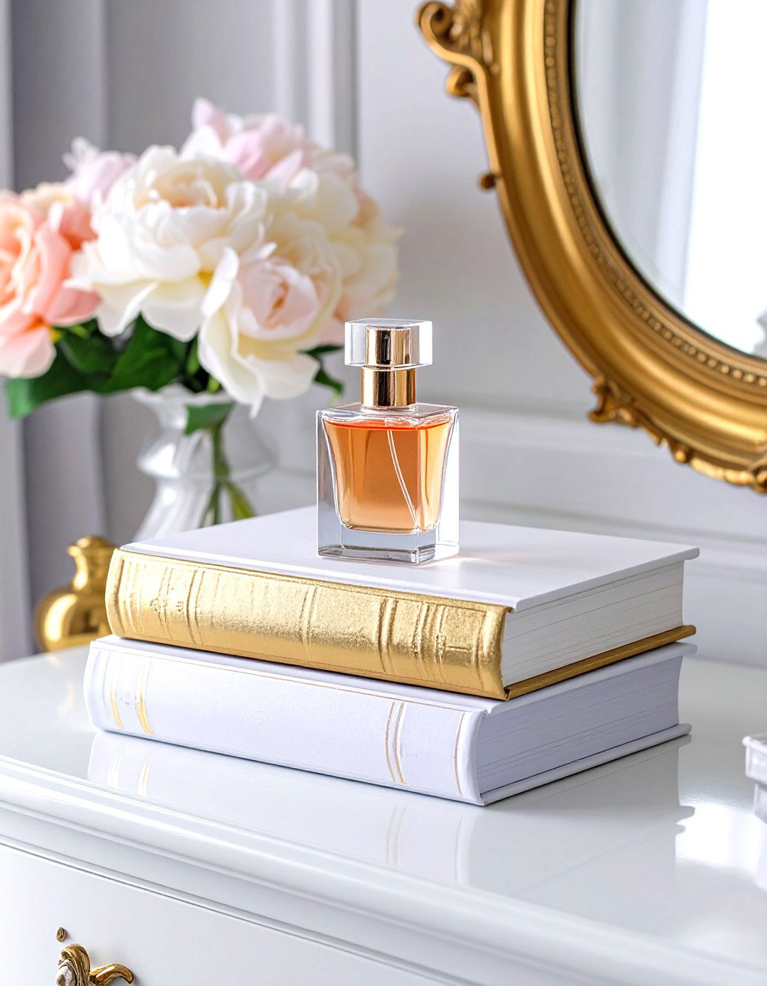 Using Books for Styling and Height - 30 vanity decor ideas