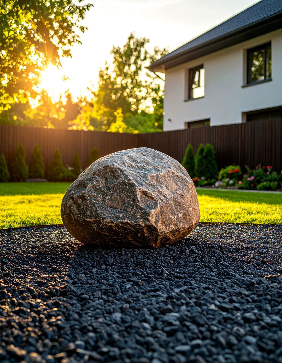 Using Boulders as Natural Sculptures - 30 front yard landscaping ideas with rocks