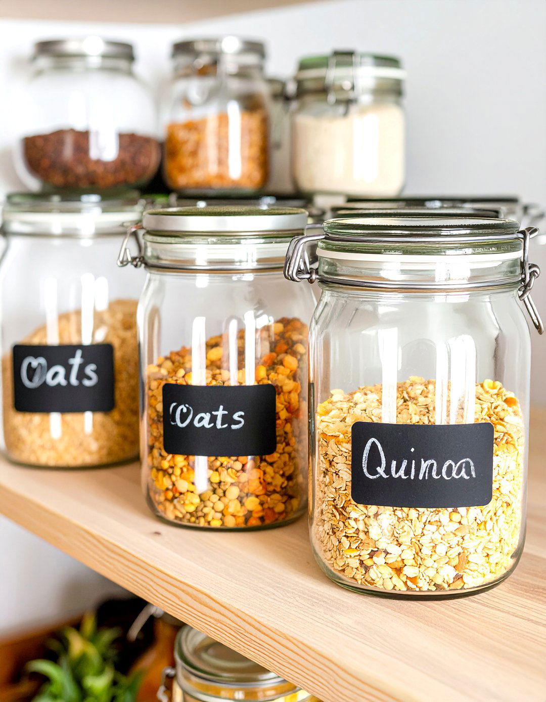 Using Chalkboard or Whiteboard Labels - 30 small pantry organization ideas