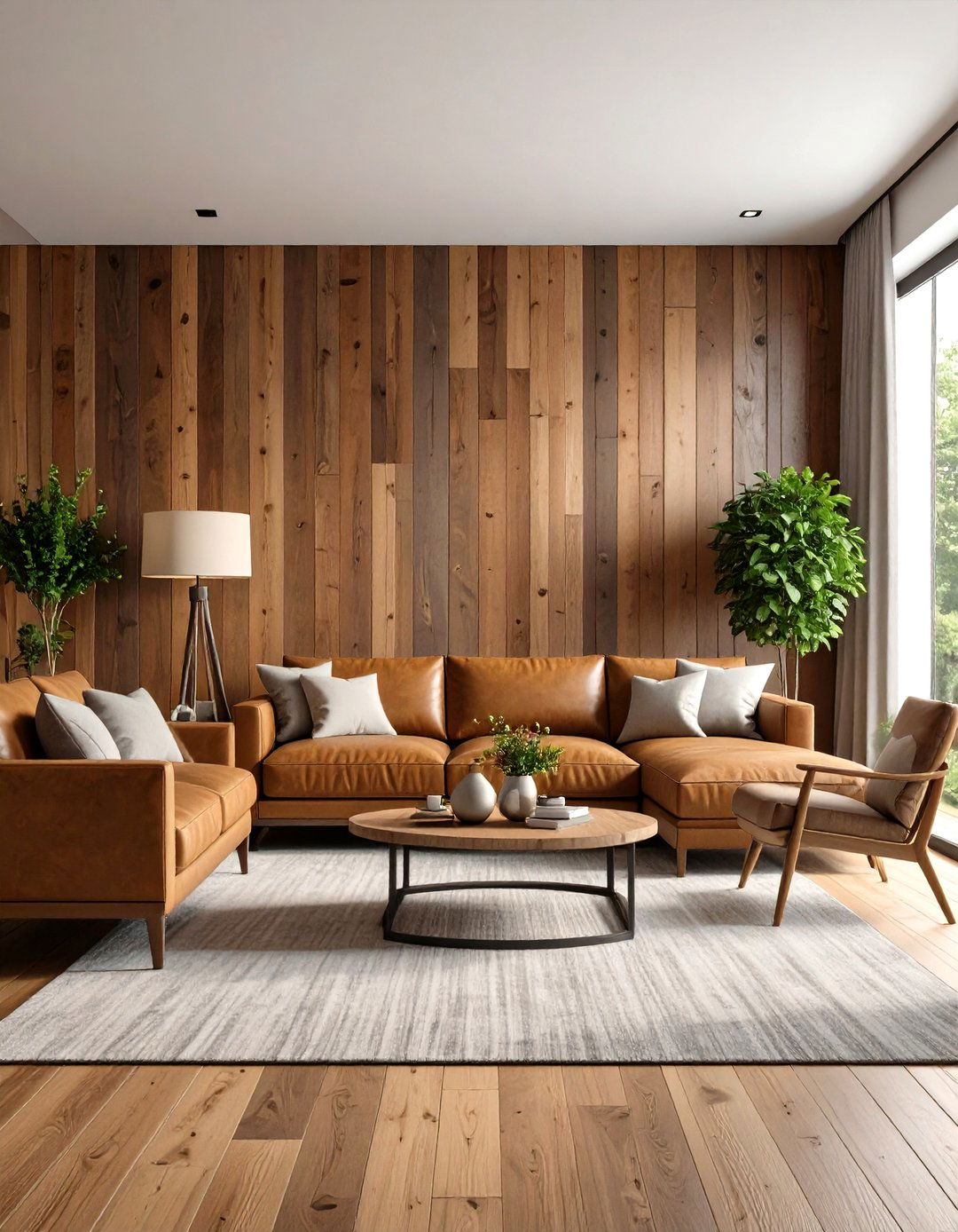 Using Distressed Wood Wall Paneling - 30 rustic living room ideas