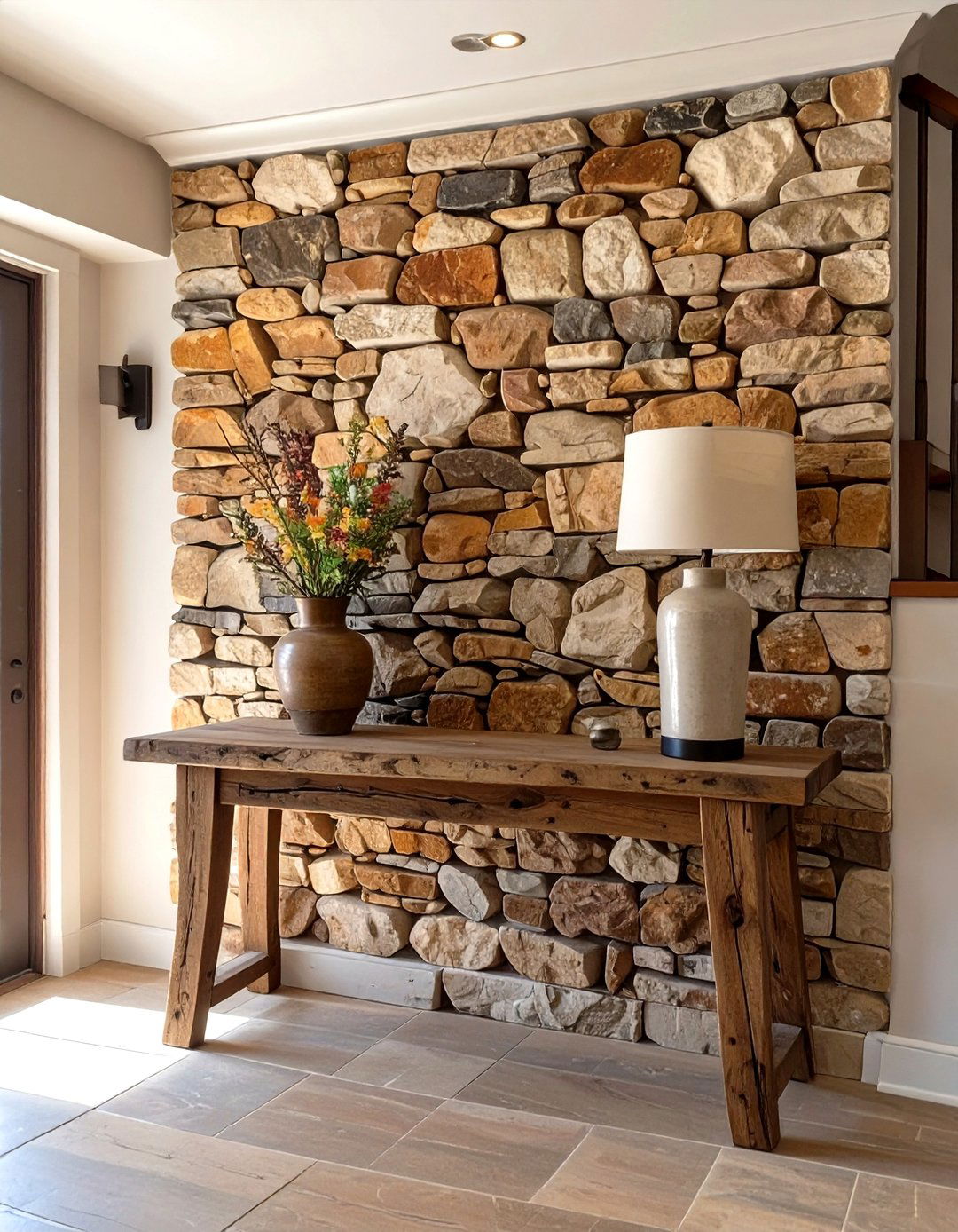 Using Dry Stacked Stone Walls - 30 what is country interior design ideas