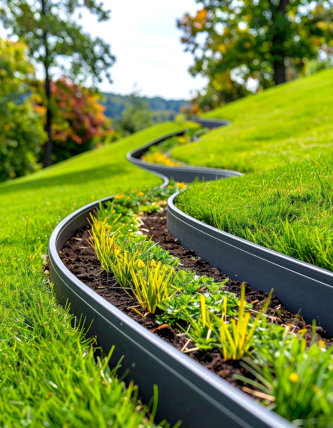 Using Edging to Create Mini Terraces - 30 steep hillside landscaping ideas on a budget