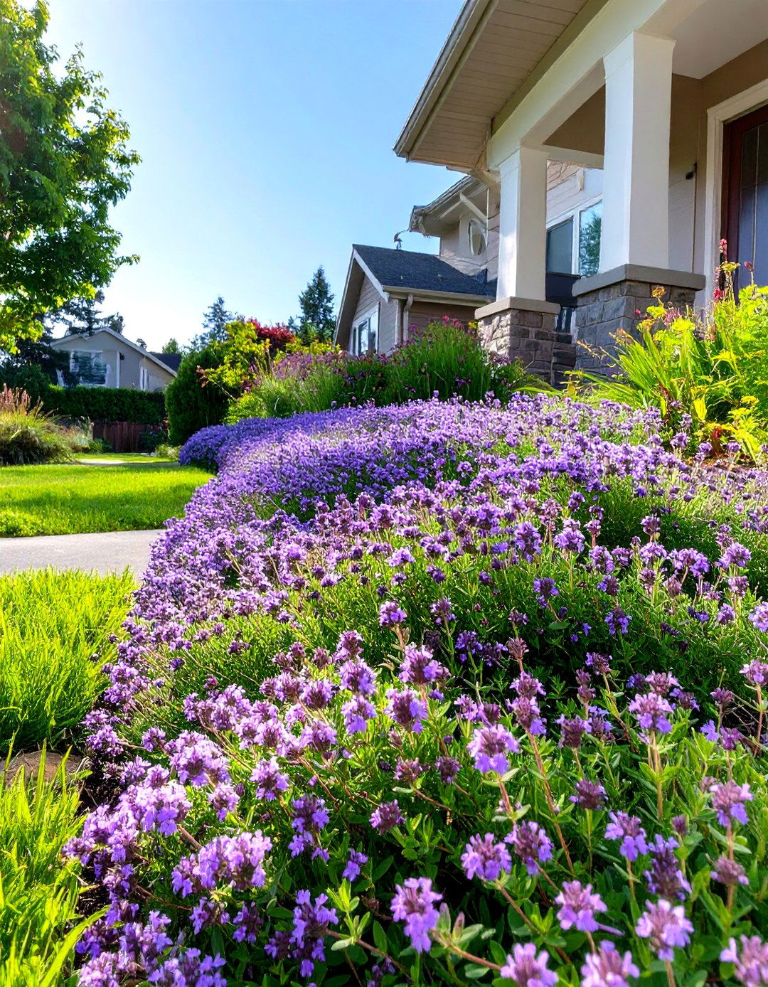 Using Groundcover Plants - 30 simple front yard landscaping ideas