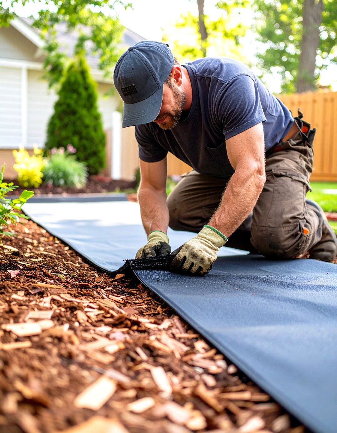 Using Landscape Fabric for Weed Control - 30 small area cheap simple front yard landscaping ideas