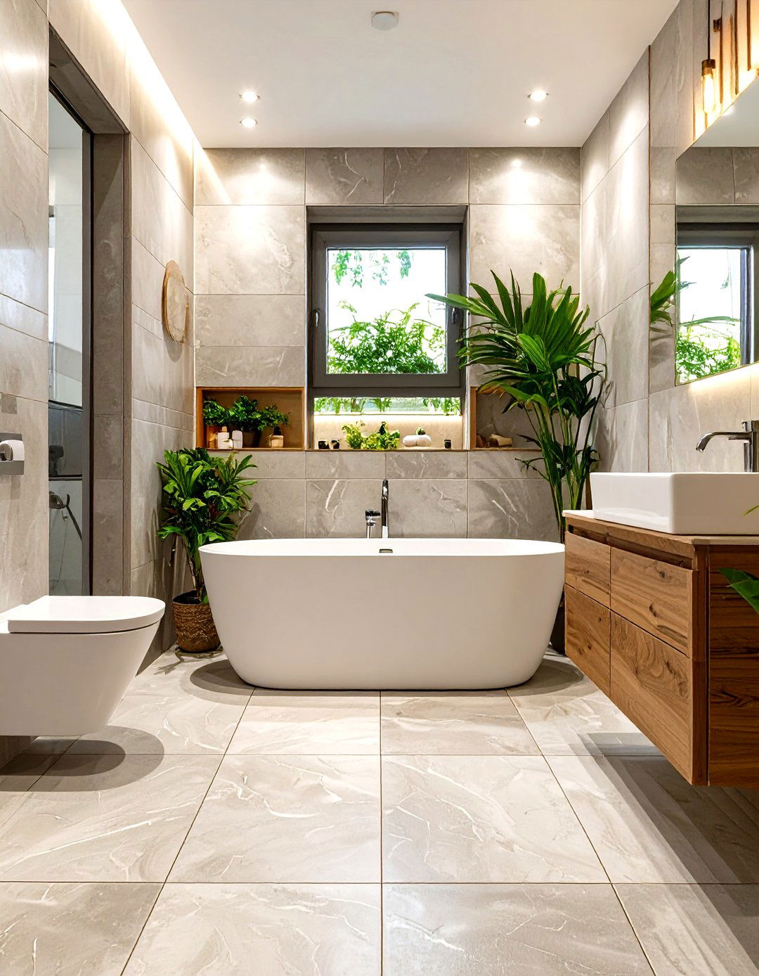 Using Large Format Tiles - 30 small bathroom ideas with tub