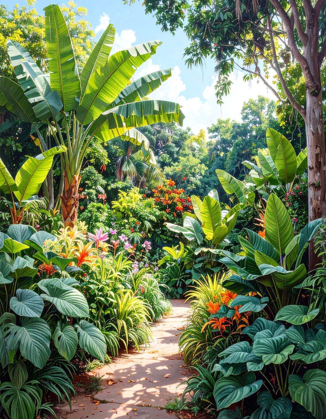 Using Large Leaf Tropical Plants - 30 tropical backyard ideas