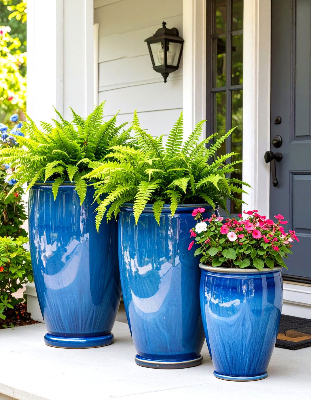 Using Large Planters and Urns - 30 small front yard landscaping ideas