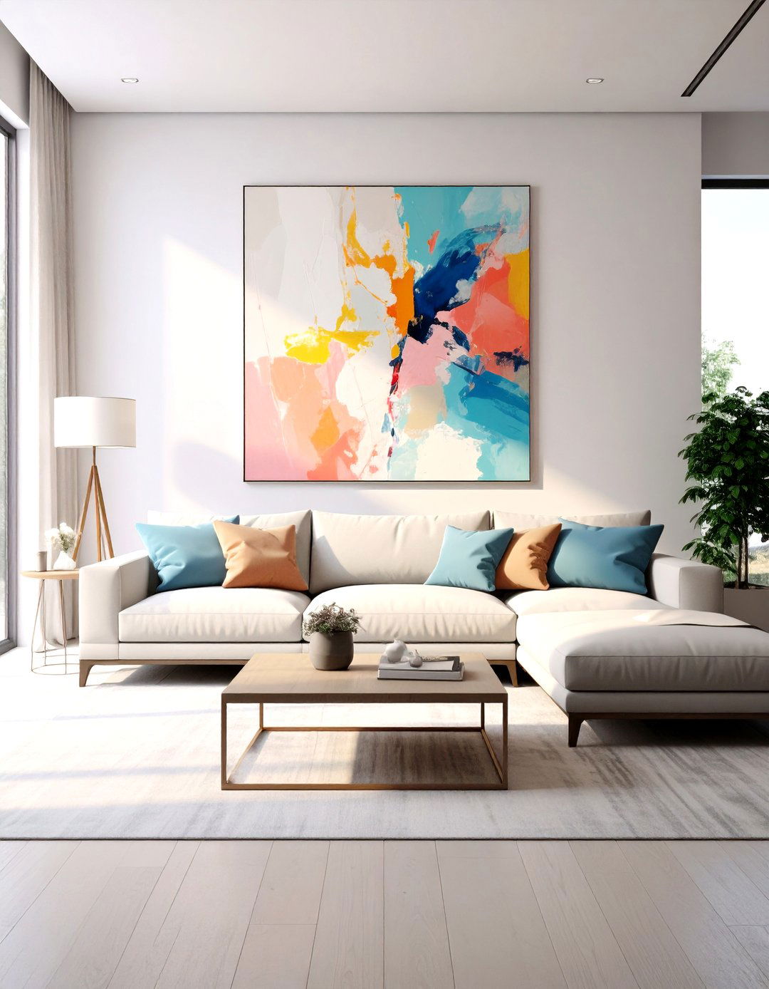 Using Large Scale Art as a Focal Point - 30 residential interior design ideas