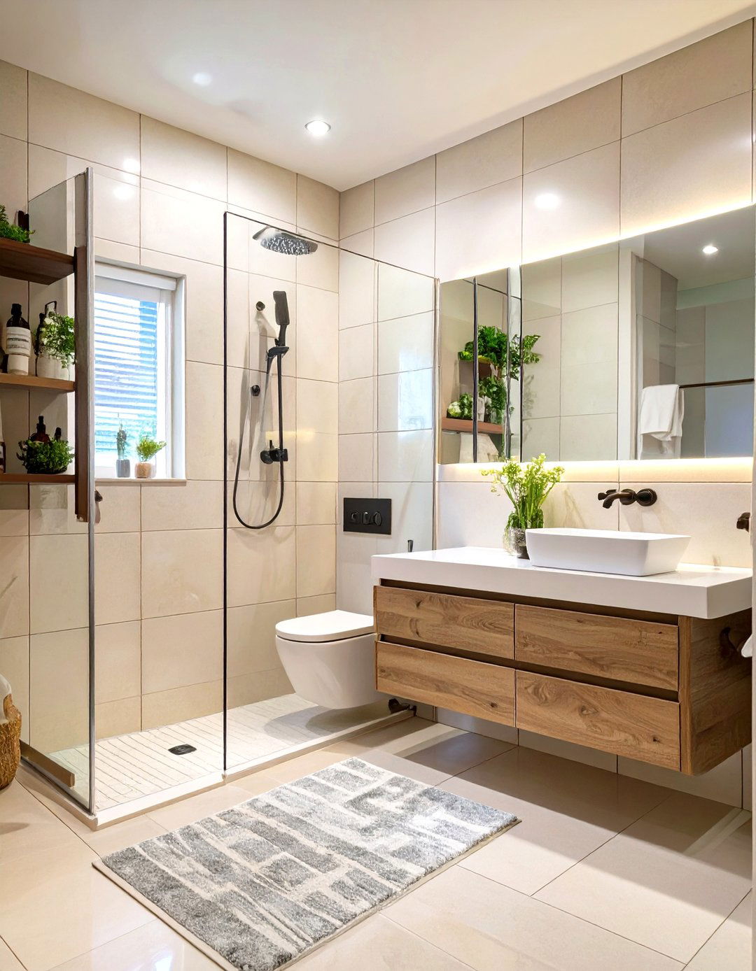 Using Light Colored Tiles - 30 shower small bathroom ideas