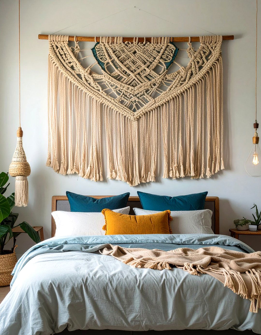 Using Macrame Wall Hangings - 30 what is bohemian interior design ideas