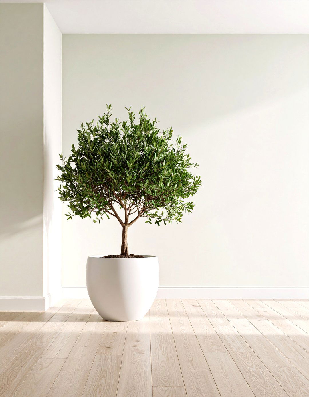 Using Mature Indoor Trees in Ceramic Pots - 30 quiet luxury interior design ideas