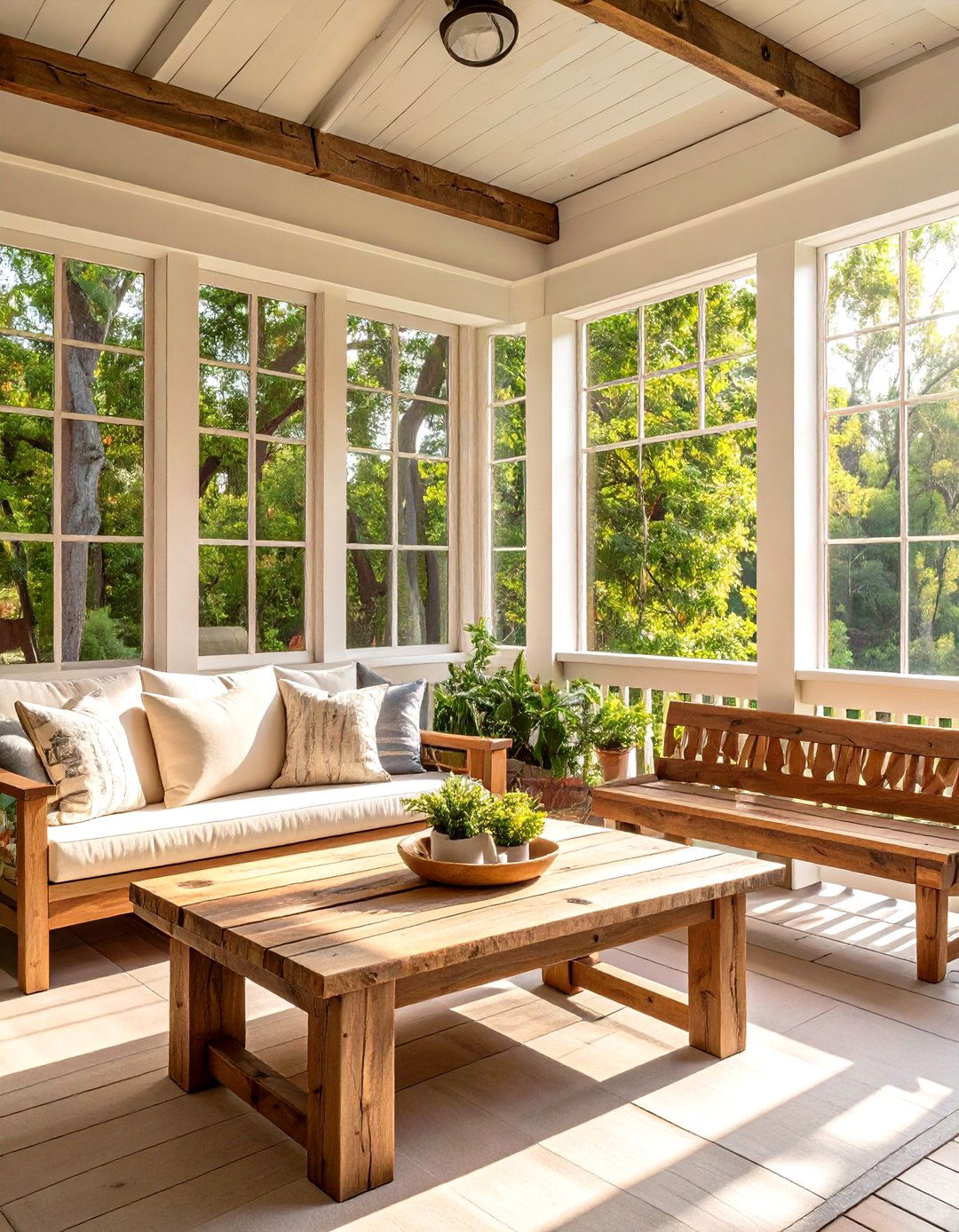 Using Natural Wood Elements for a Rustic Feel - 30 simple screened in porch ideas