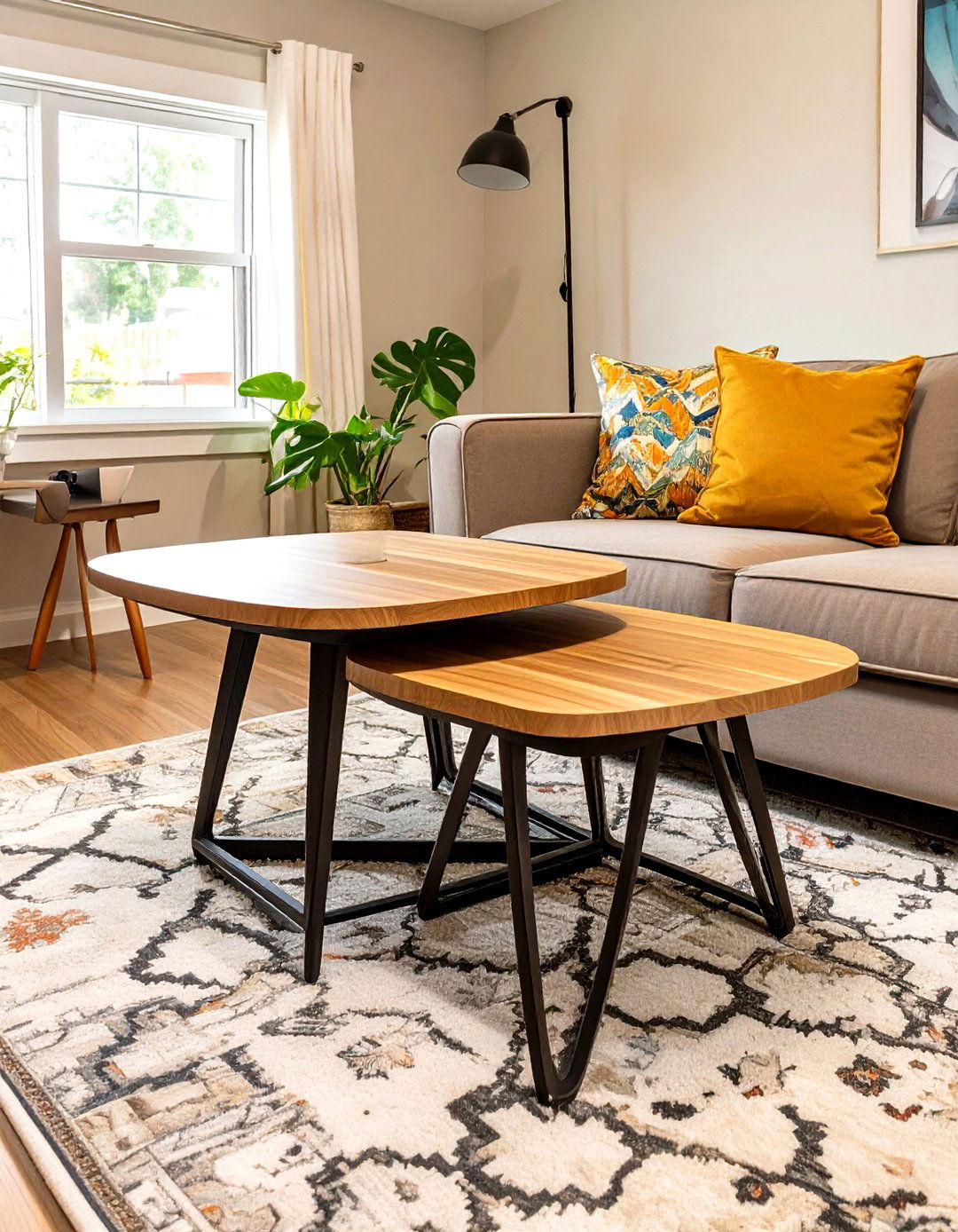 Using Nesting Coffee Tables - 30 single wide small mobile home living room ideas