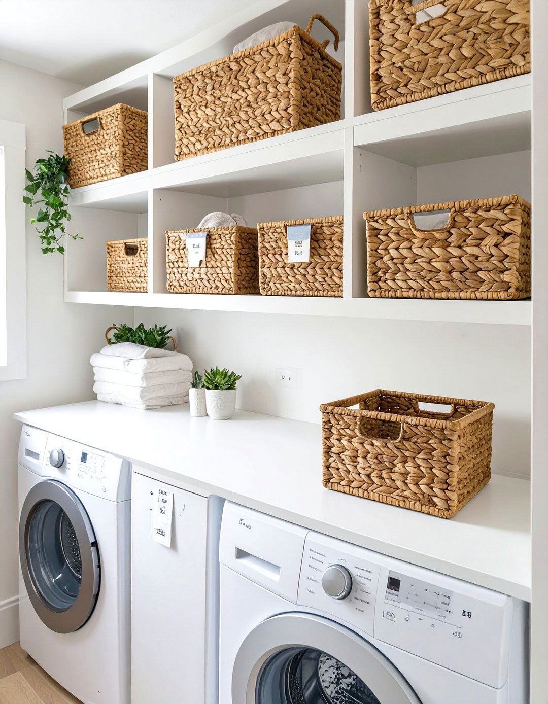 Using Organized Baskets for Small Laundry Room Storage - 30 small laundry room design ideas