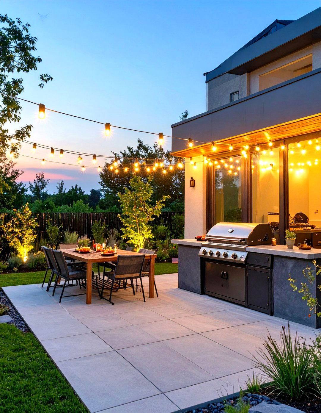 Using Outdoor Lighting to Define the BBQ Area - 30 small outdoor bbq area ideas
