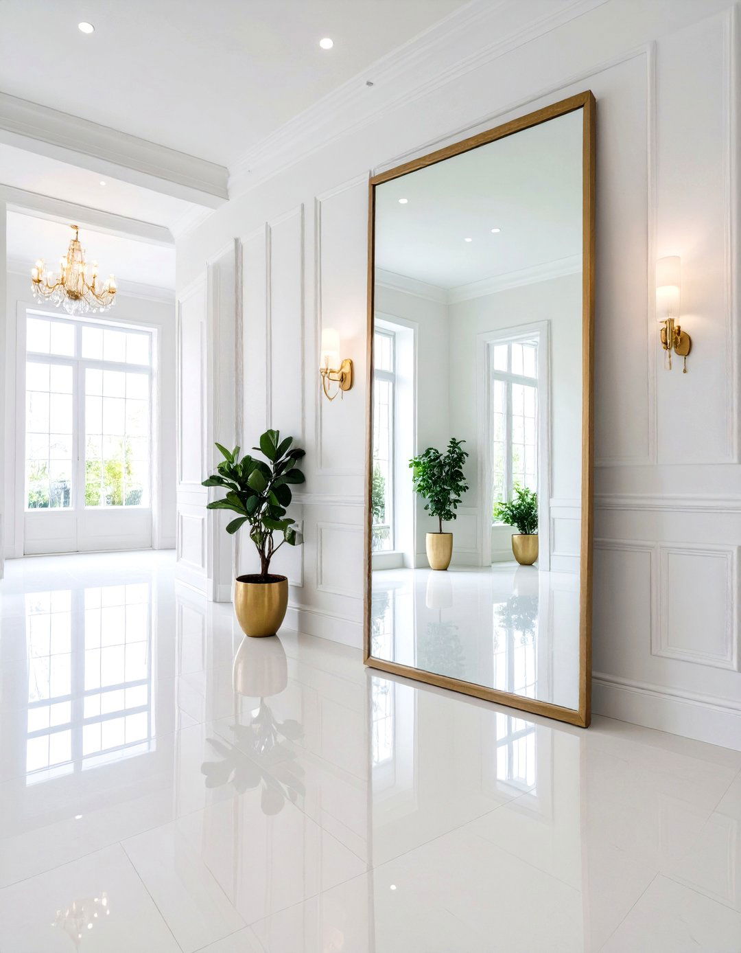 Using Oversized Mirrors to Enhance Light - 30 quiet luxury interior design ideas