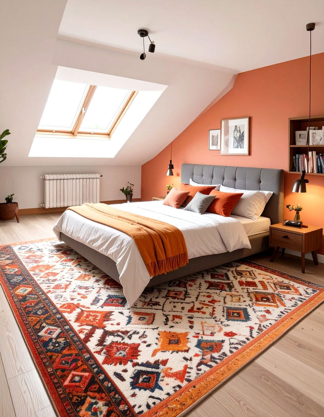 Using Rugs to Define Zones - 30 small attic bedroom low sloped ceiling bedroom ideas