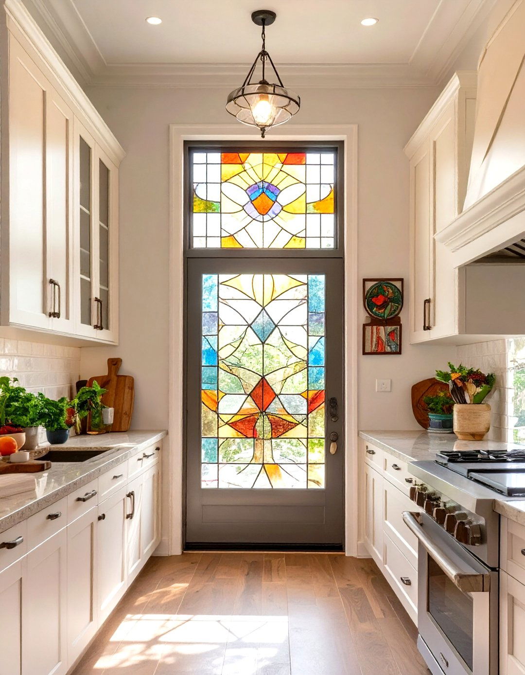 Using Stained Glass Elements - 30 vintage kitchen trends 2025