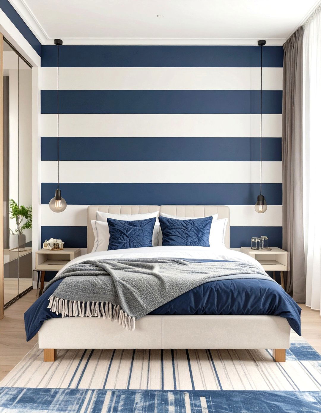 Using Stripes to Elongate or Widen a Room - 30 space interior design ideas