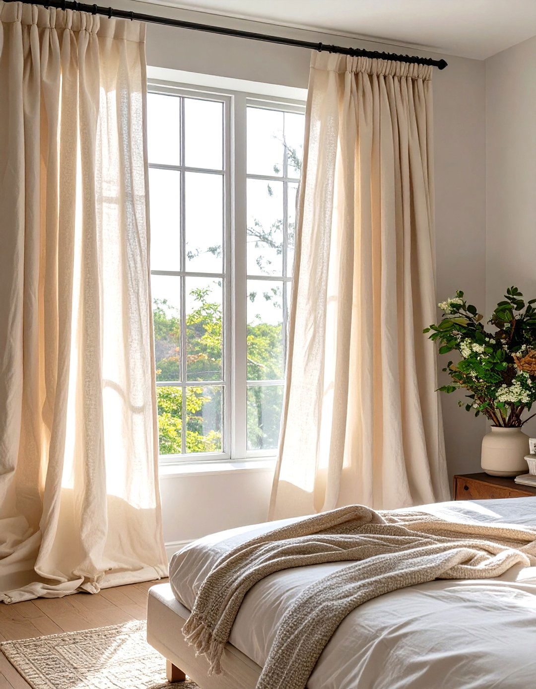 Using Substantial and Simple Window Treatments - 30 transitional interior design style ideas
