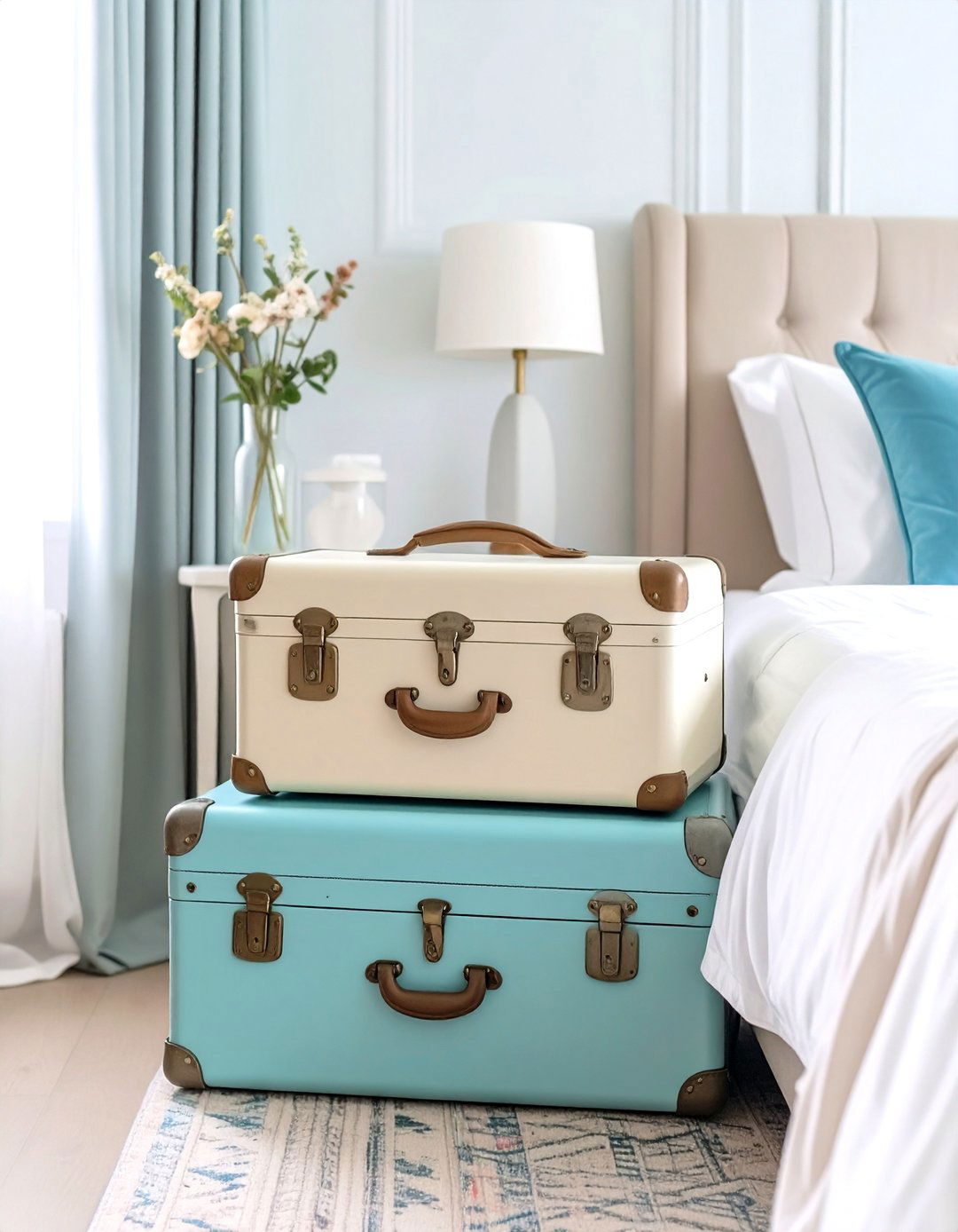 Using Suitcases as Decorative Storage - 30 small bedroom closet ideas