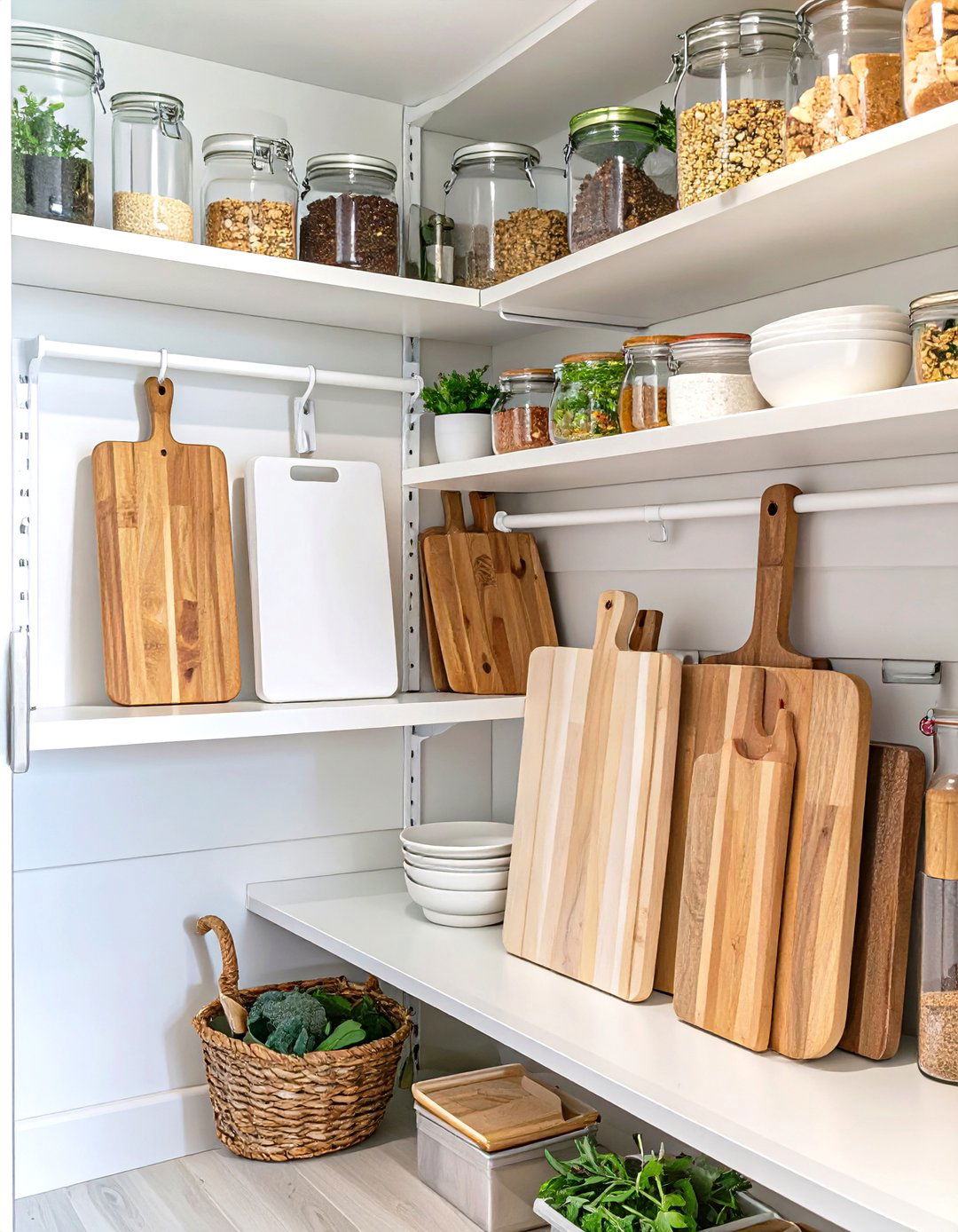 Using Tension Rods for Dividers - 30 small pantry organization ideas
