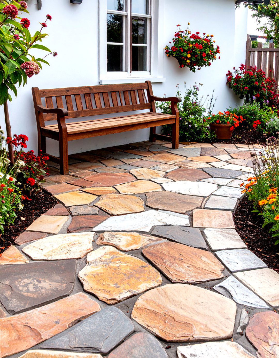 Using Tumbled Pavers for a Weathered Look - 30 stone patio ideas on a budget
