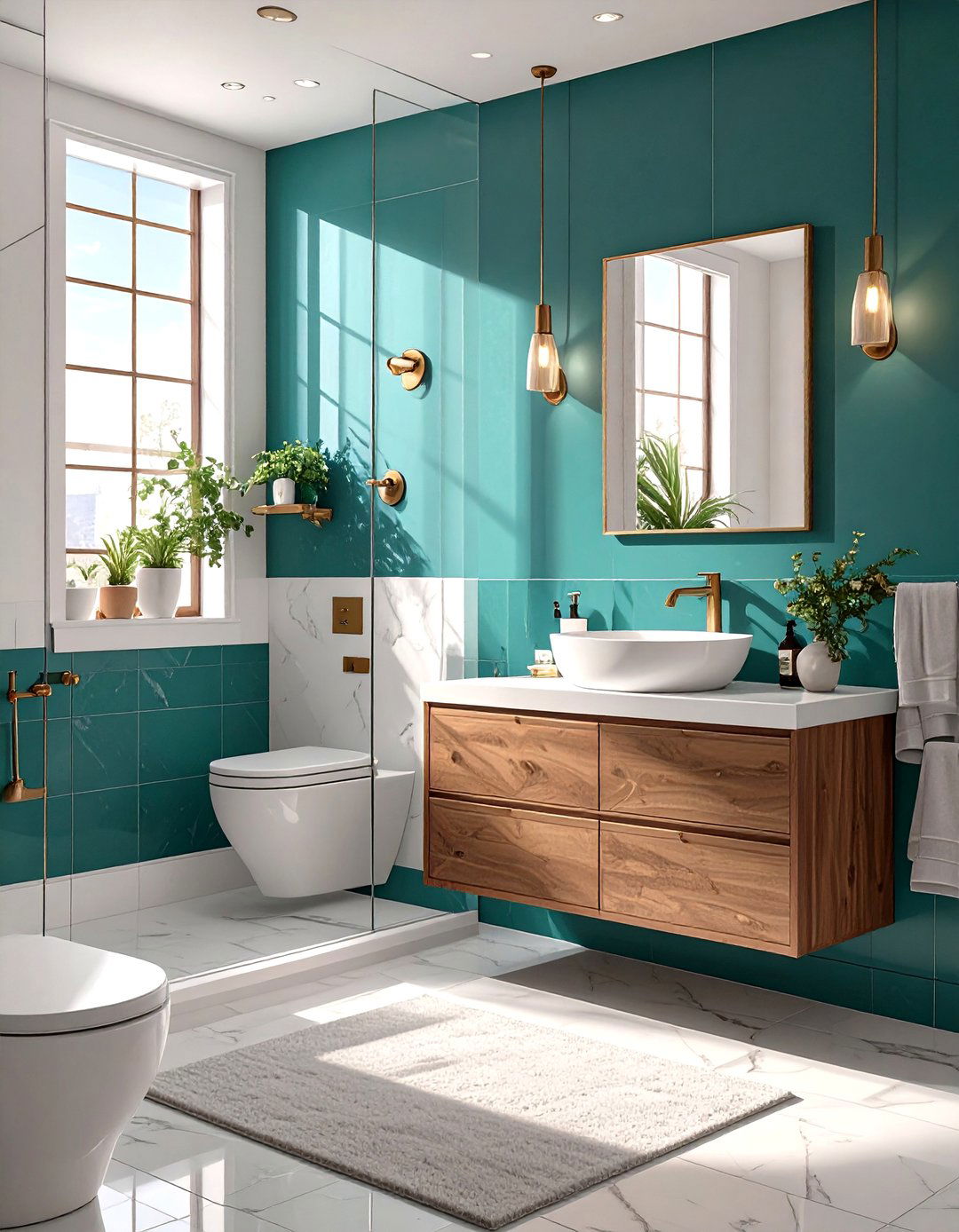 Using Two Tone Wall Color Schemes - 30 small bathroom color trends 2025