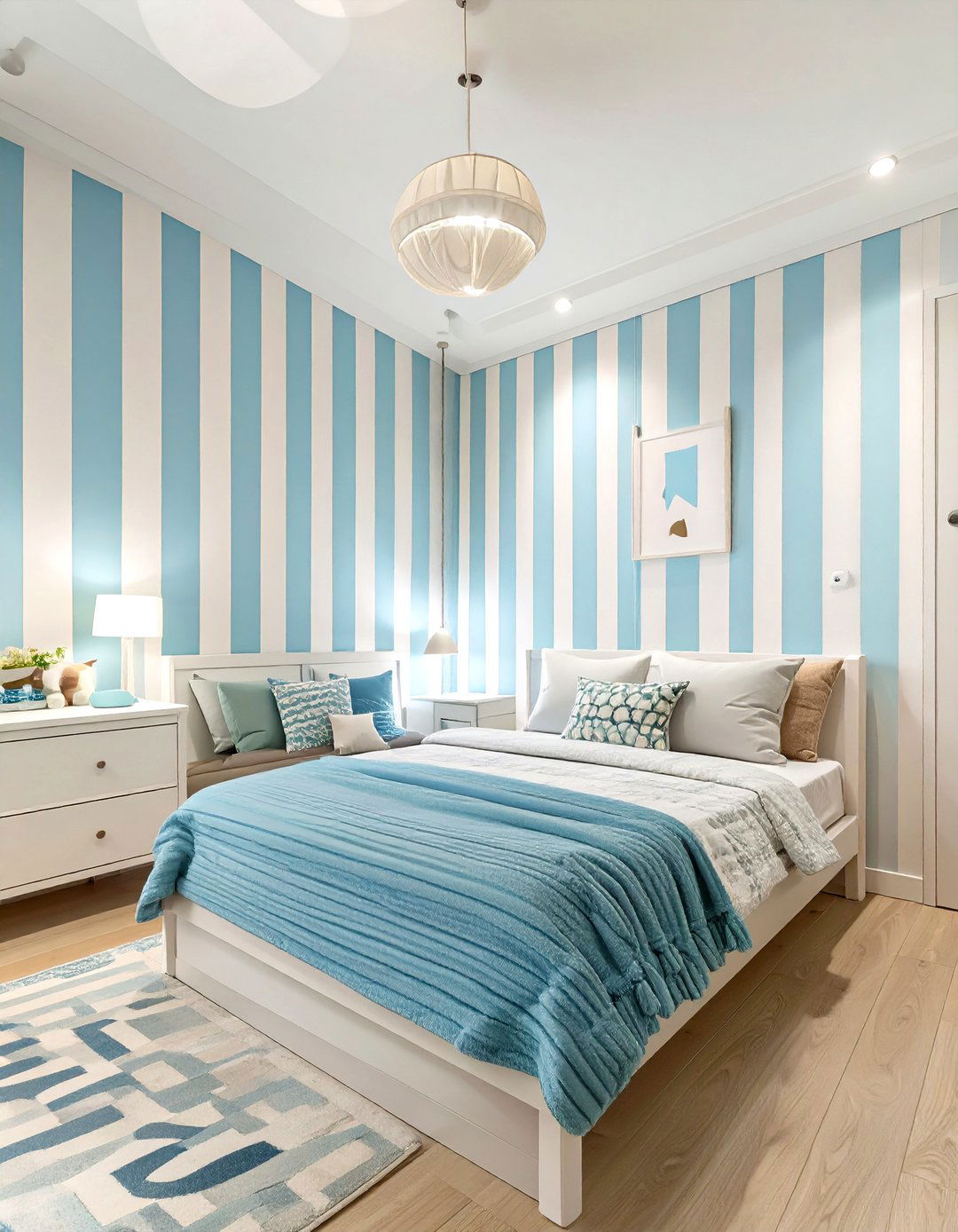 Using Vertical Stripes to Create Height - 30 small kids bedroom ideas