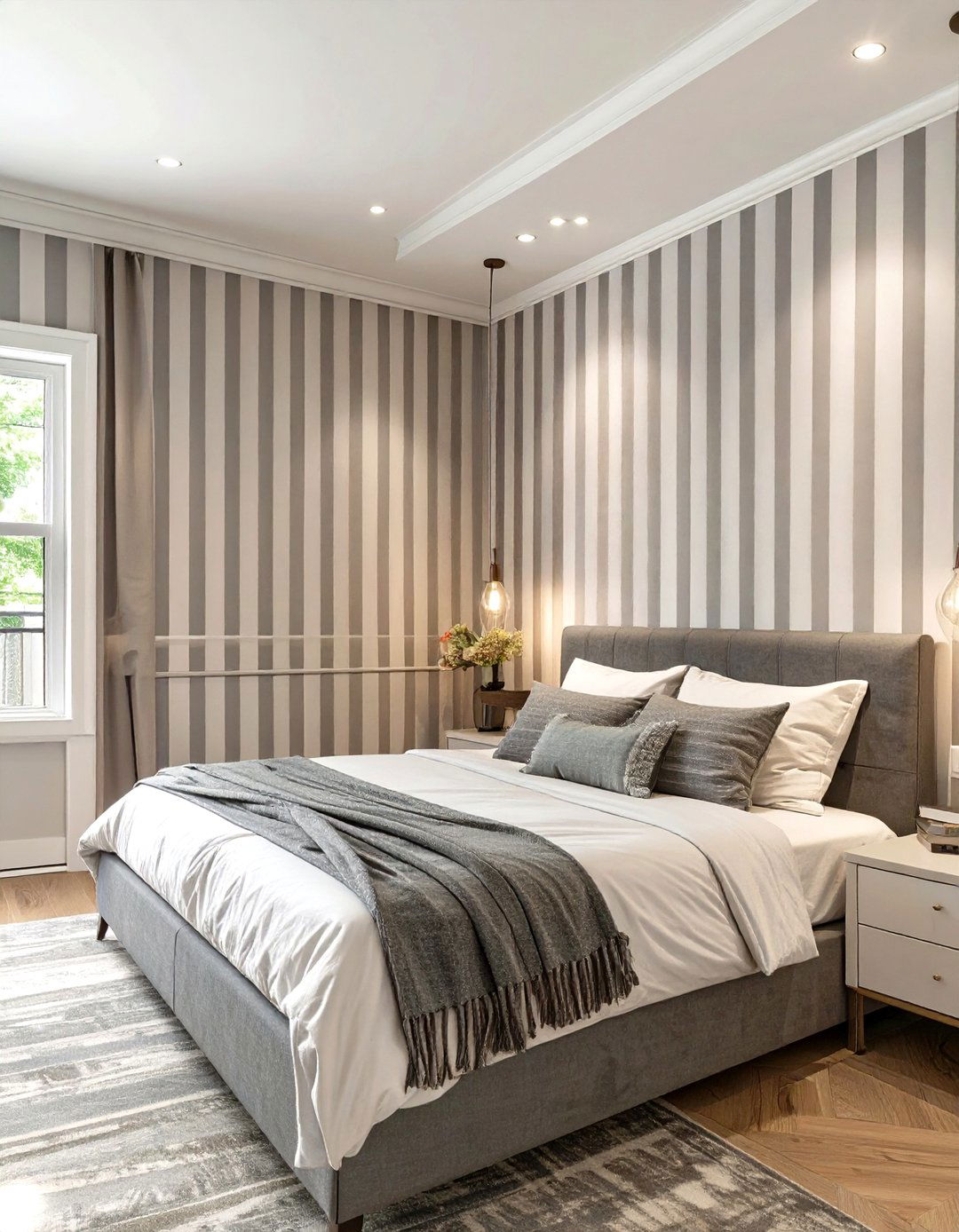 Using Vertical Stripes to Elongate Walls - 30 small house interior design ideas
