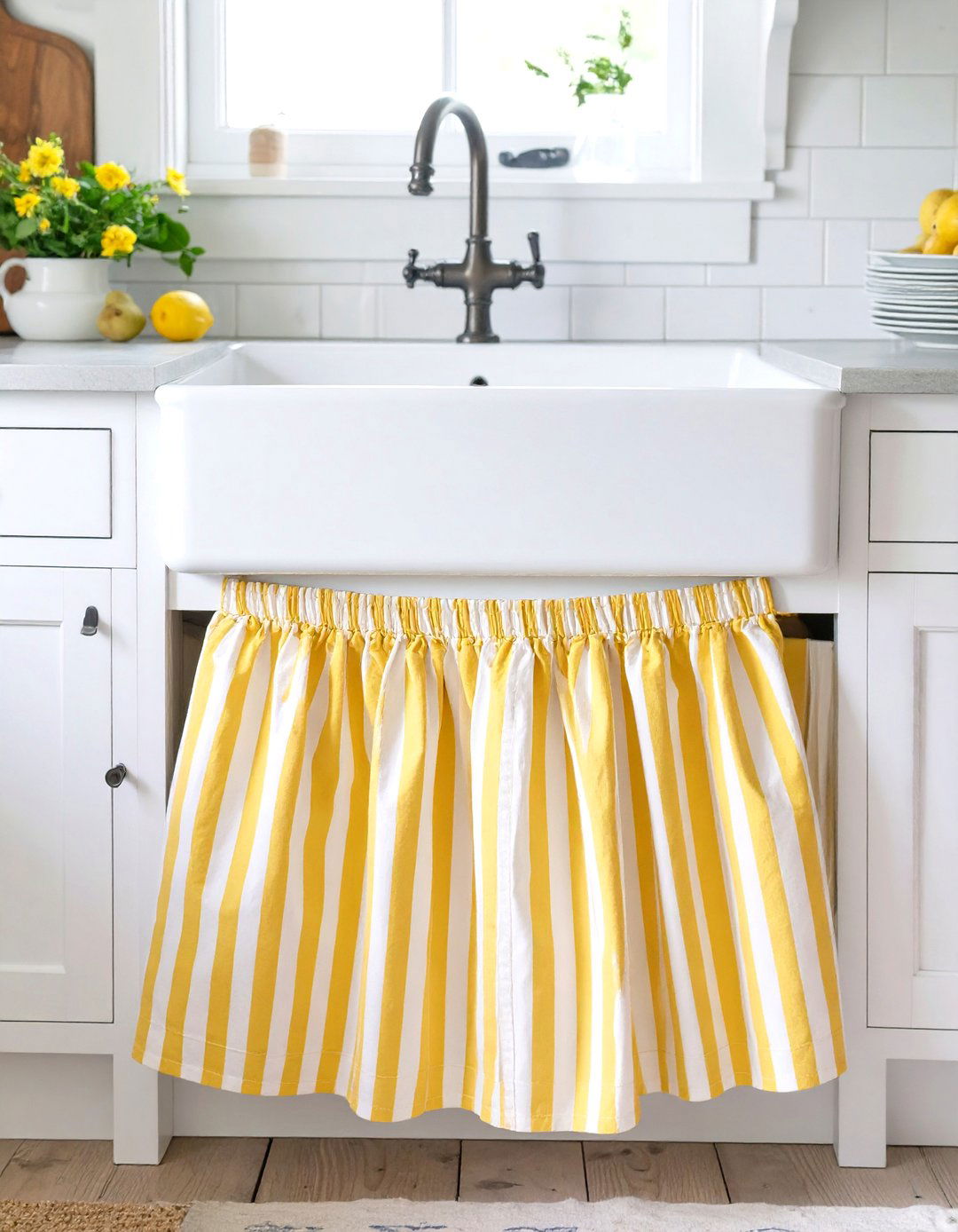 Using Vintage Inspired Fabric Skirts - 30 vintage kitchen trends 2025