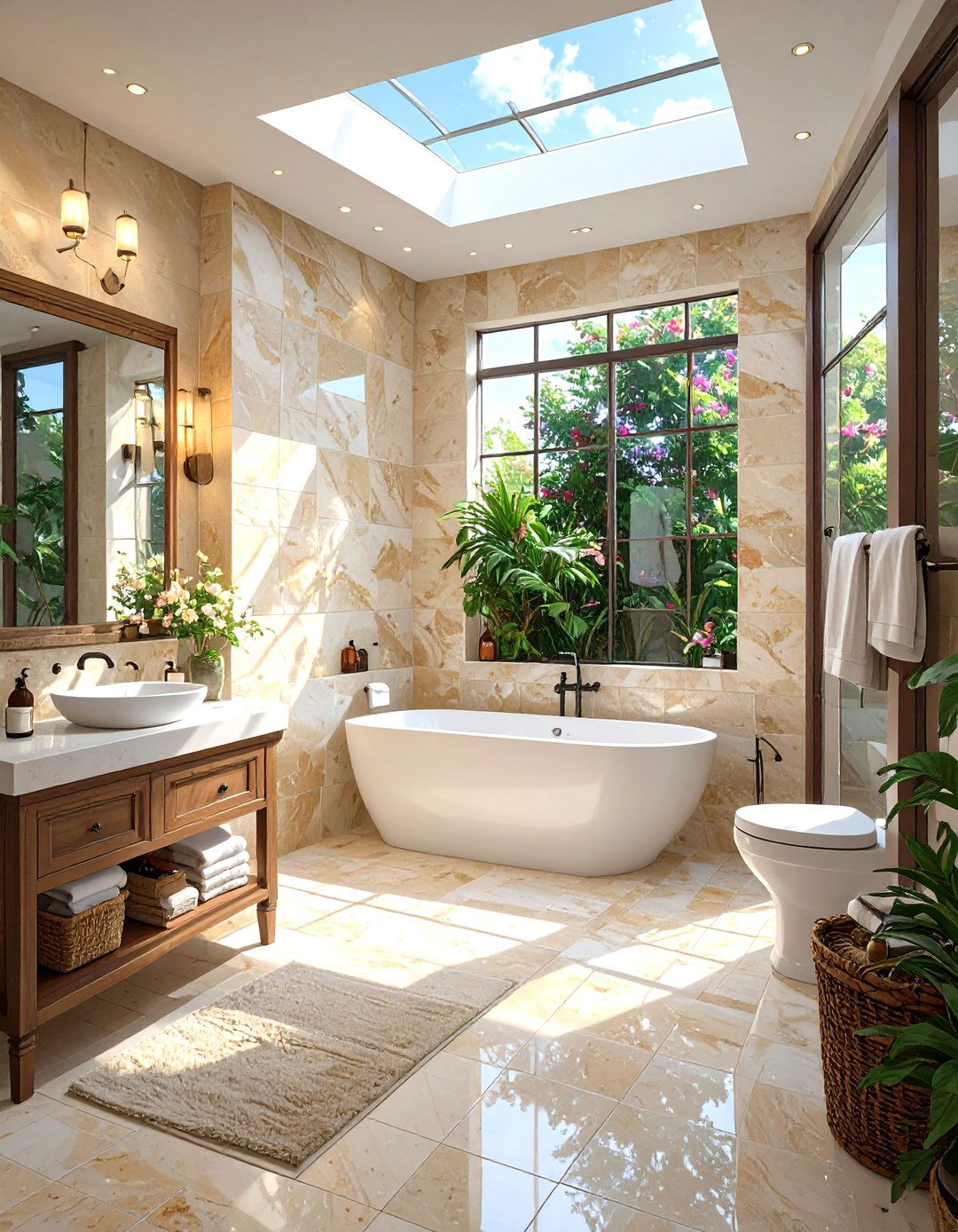 Using a Consistent Tile on Floor and Walls - 30 small bathroom remodeling ideas