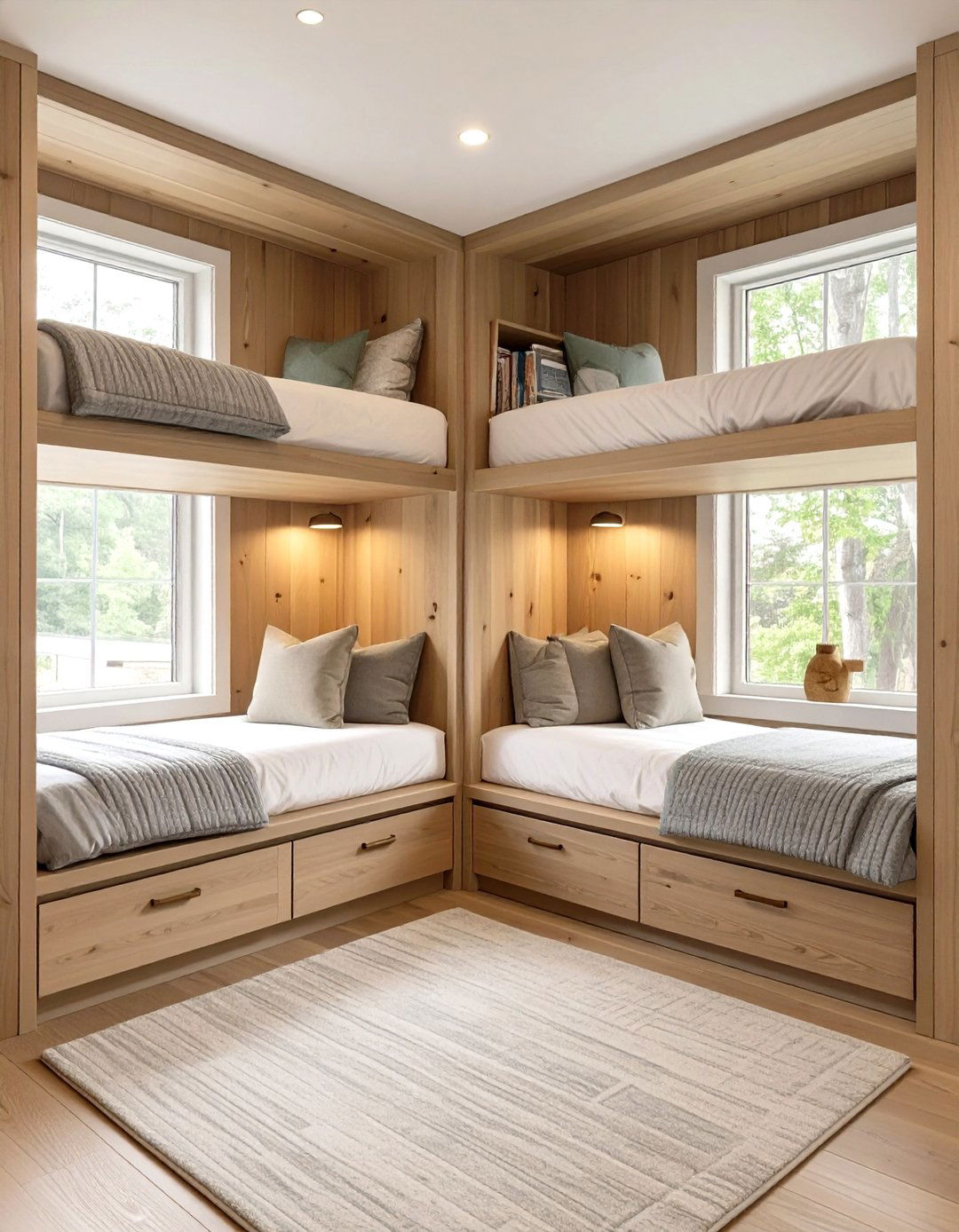 Using a Corner for Built In Twin Beds - 30 twin bedroom ideas for small rooms