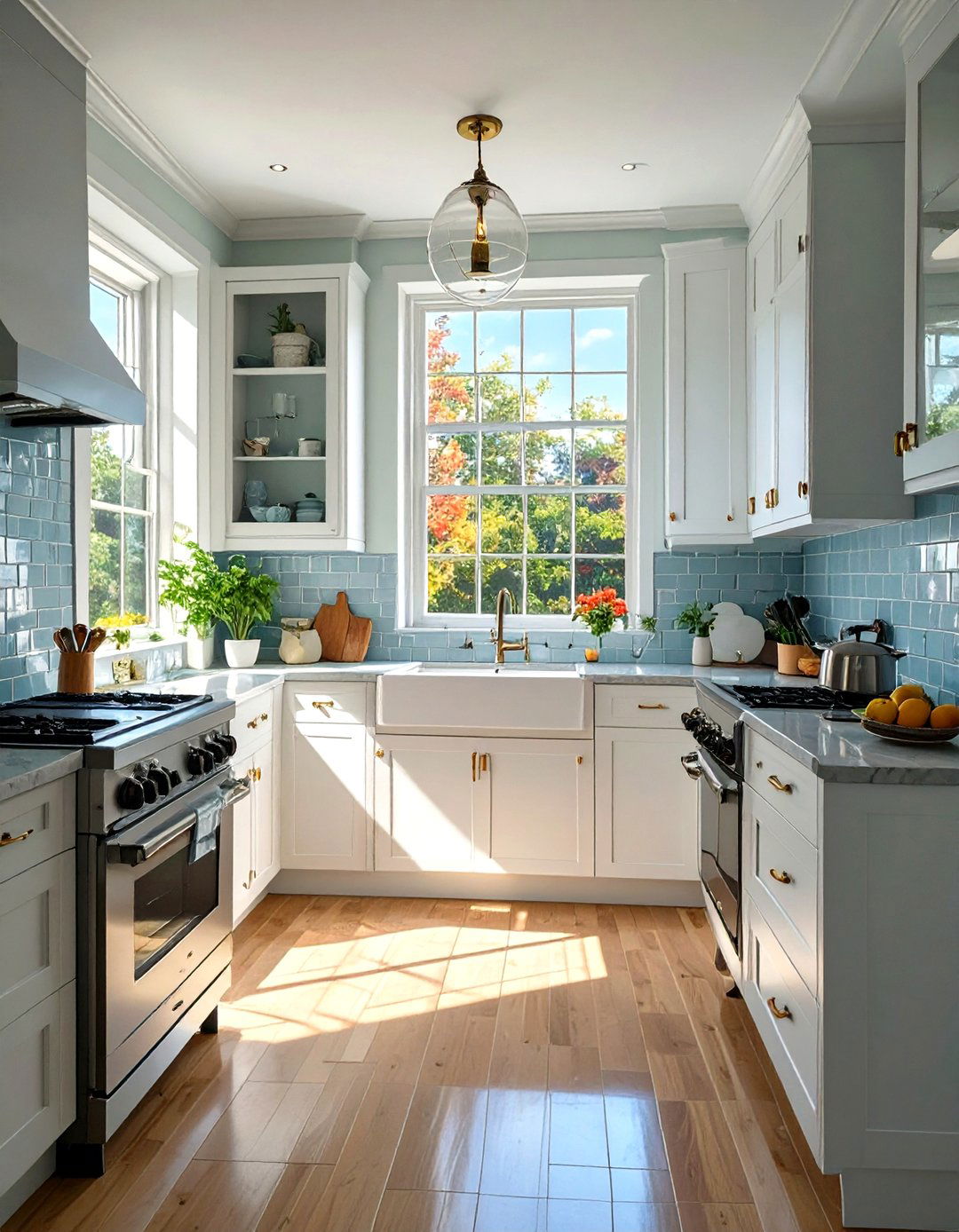 Using a Mirrored or Reflective Backsplash - 30 small apartment kitchen ideas