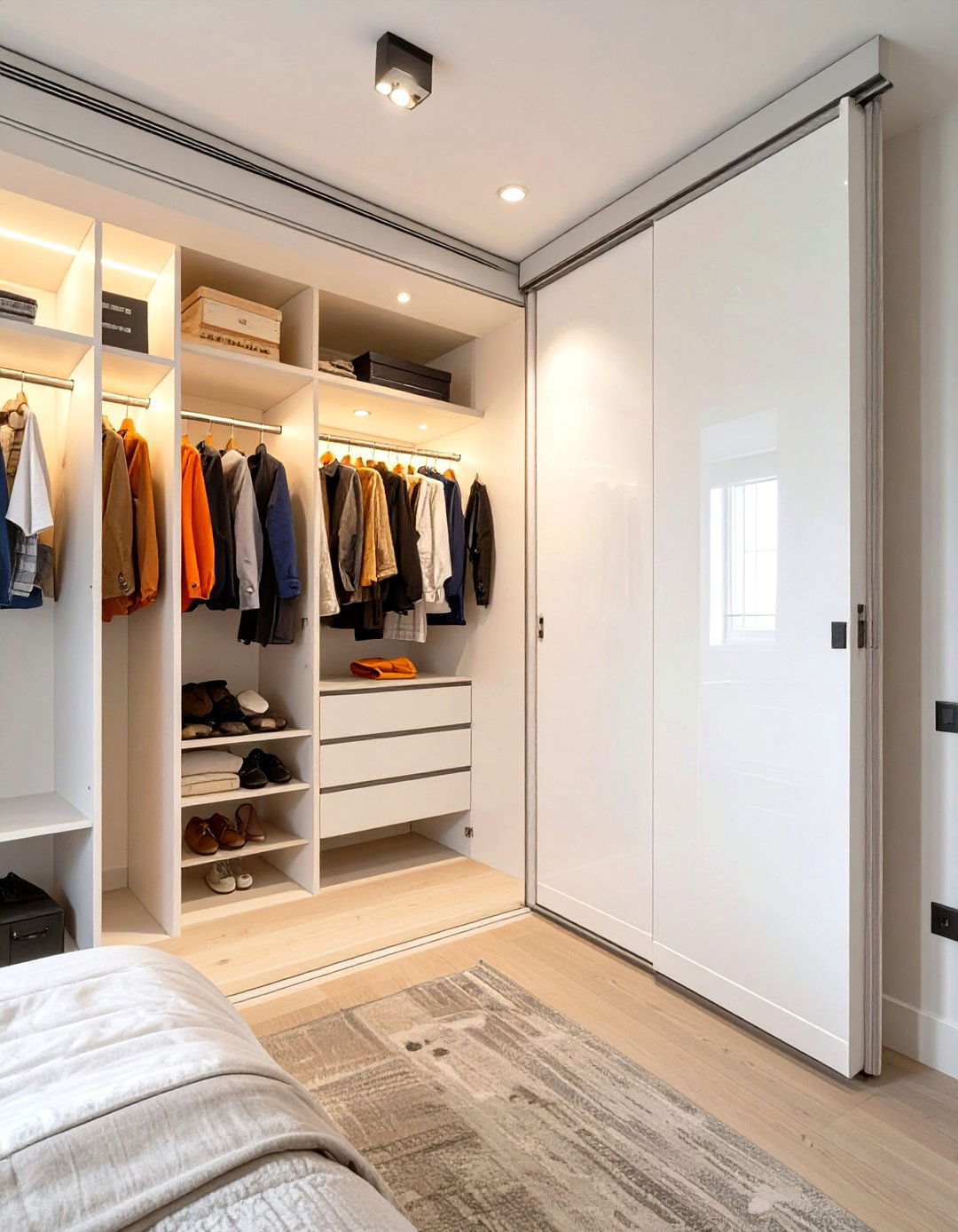 Using a Pocket Door or Sliding Door - 30 small walk in closet design ideas