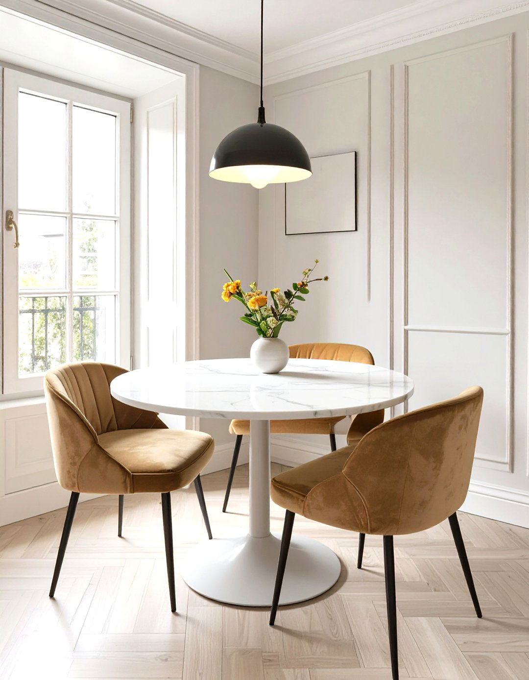 Using a Round Dining Table in a Corner - 30 small living room dining room combo layout ideas