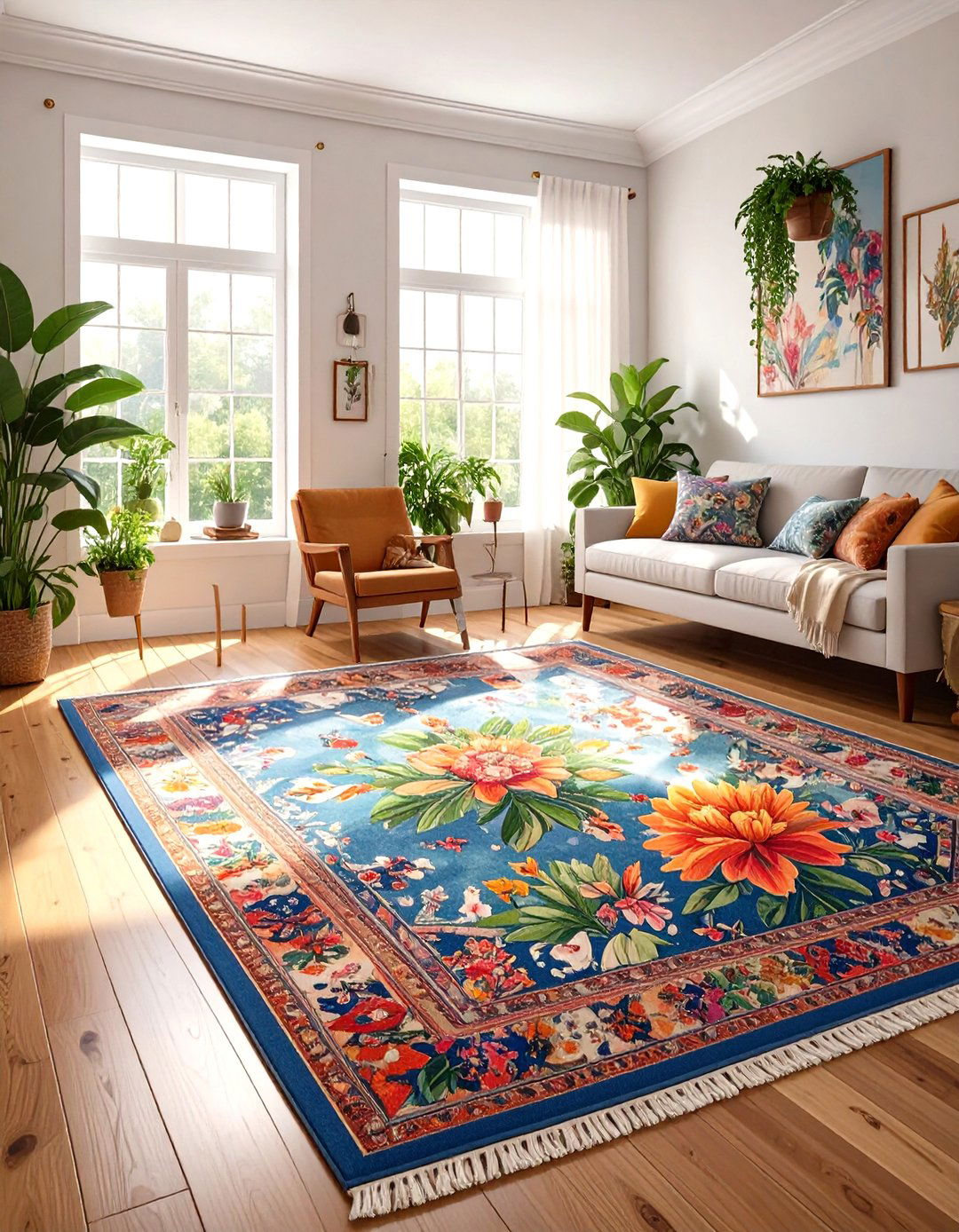 Using a Rug to Hide Imperfect Floors - 30 how to use rugs in interior design ideas