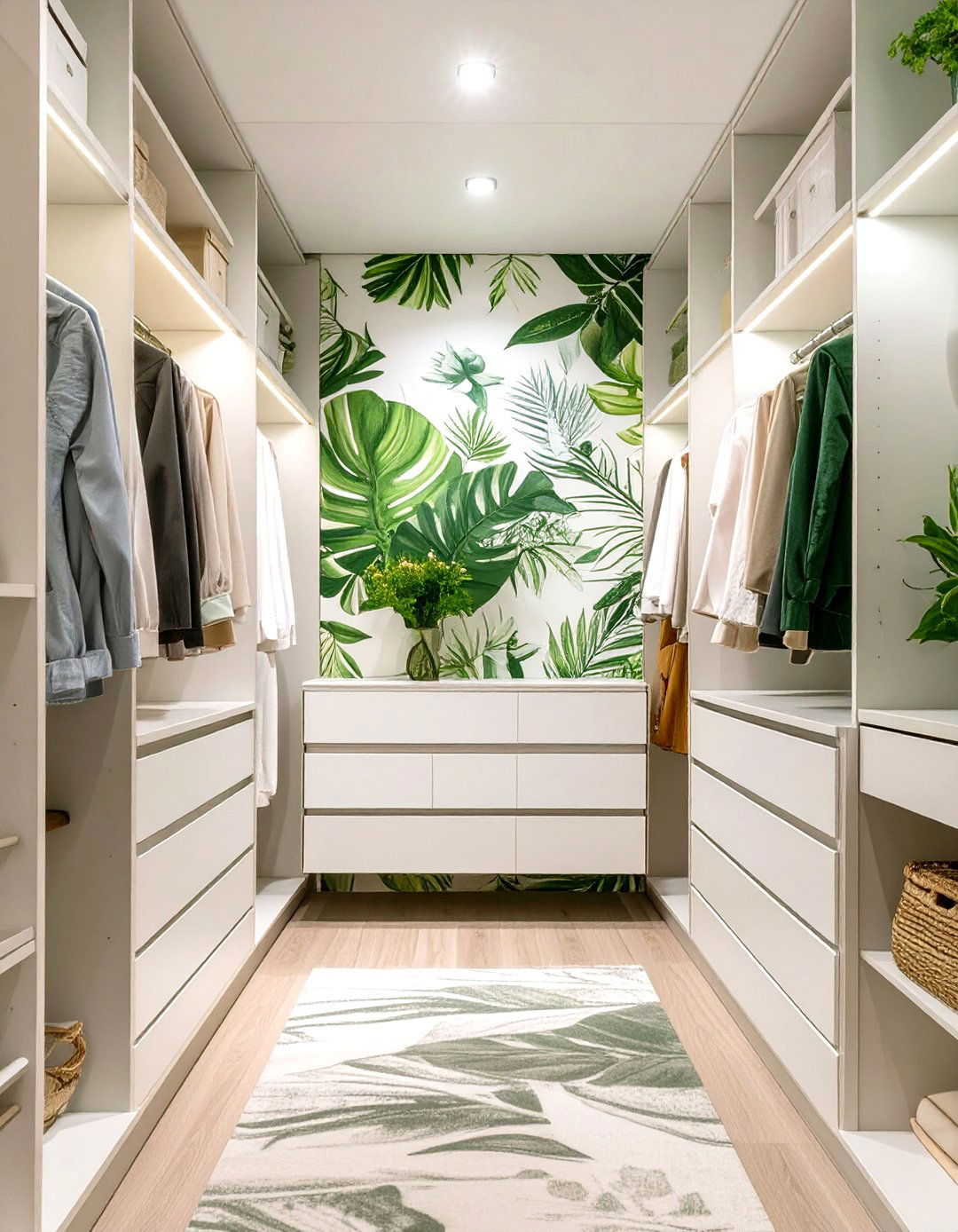 Using an Accent Wallpaper Wall - 30 small walk in closet design ideas