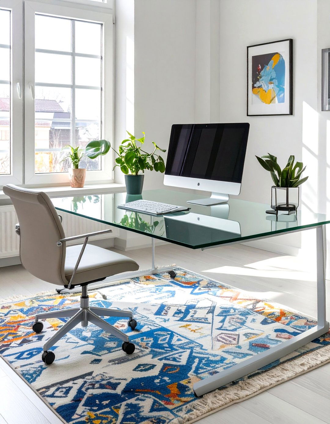 Using an Acrylic or Glass Desk - 30 small office decor ideas for work