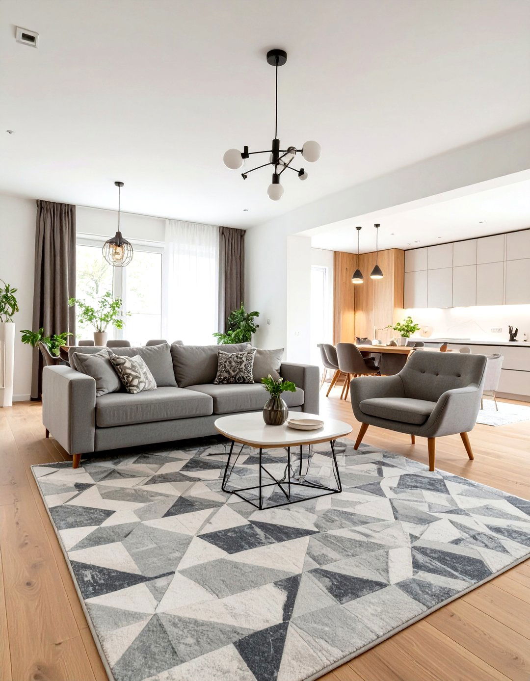 Using an Area Rug to Define the Living Zone - 30 small living room dining room combo layout ideas