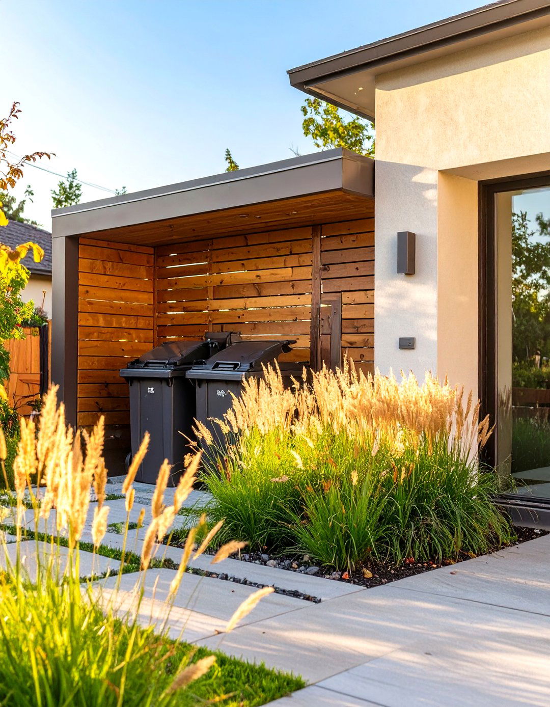 Utility Area with Decorative Screening - 30 side of house landscaping ideas