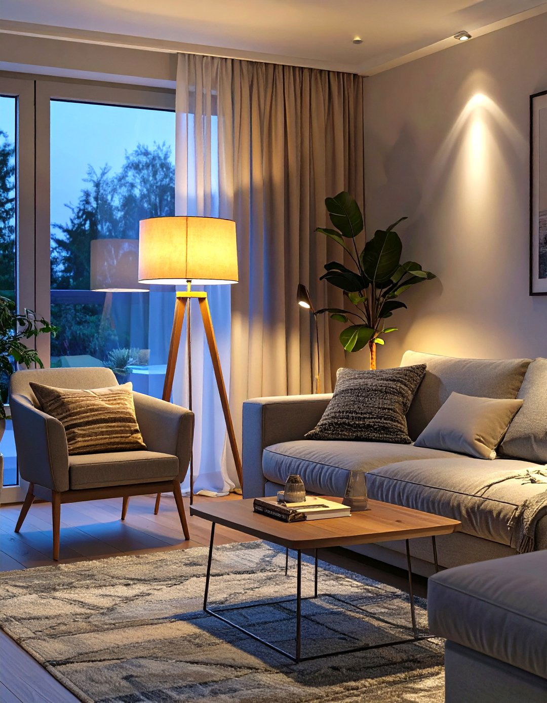 Utilize Layered Ambient Lighting - 30 small warm and cozy living room ideas