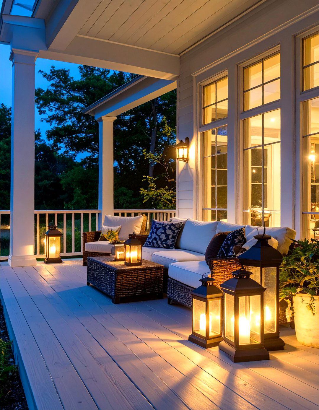 Utilize Solar Powered Accent Lighting - 30 screen porch ideas on a budget