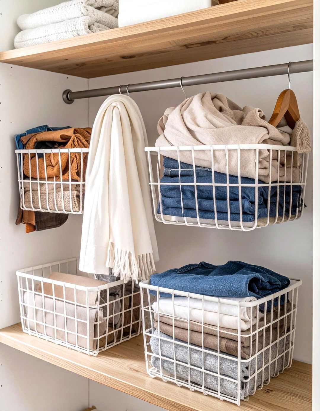 Utilize Under Shelf Baskets - 30 small closet ideas for bedroom