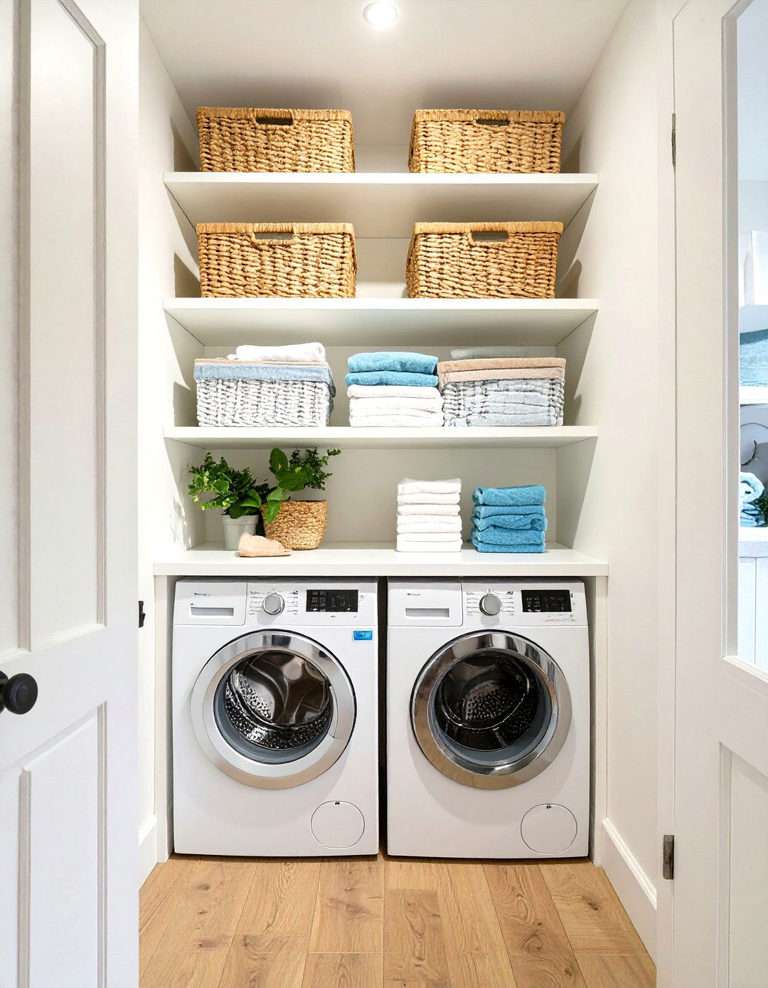Utilize the Space Above the Door - 30 tiny laundry room ideas