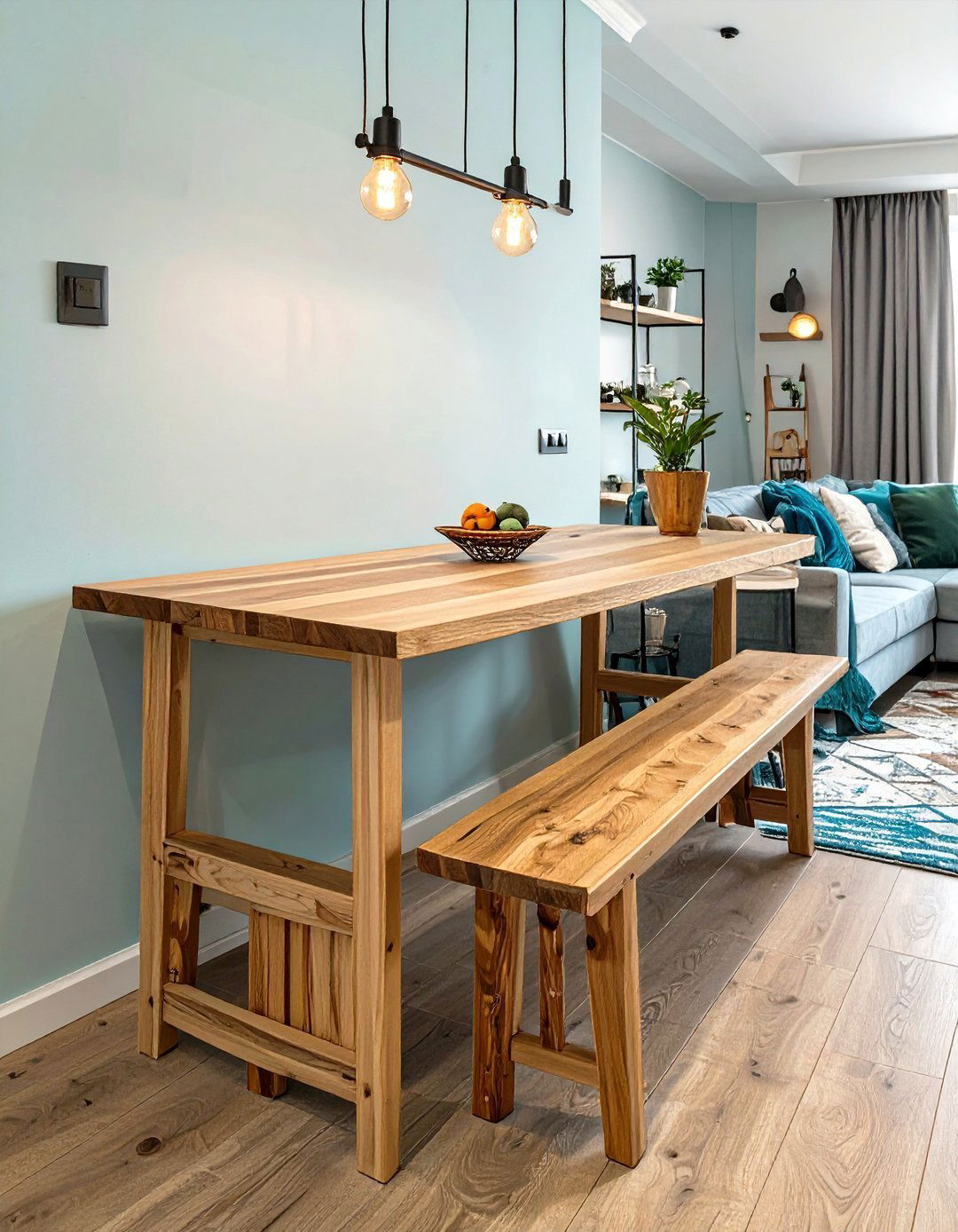 Utilizing Backless Benches for Dining Seating - 30 very small living and dining room ideas