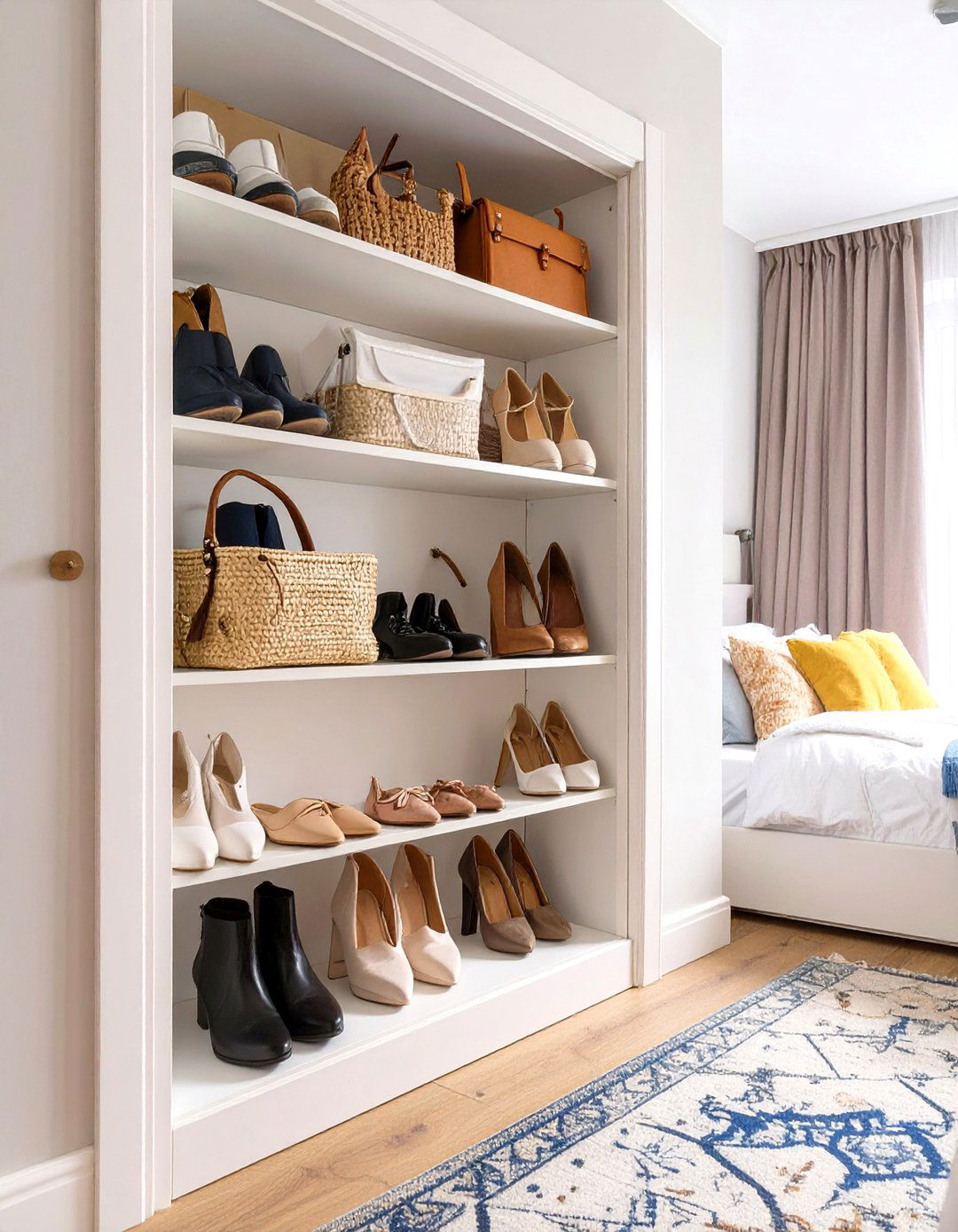 Utilizing Door Mounted Organizers - 30 small bedroom ideas for adults