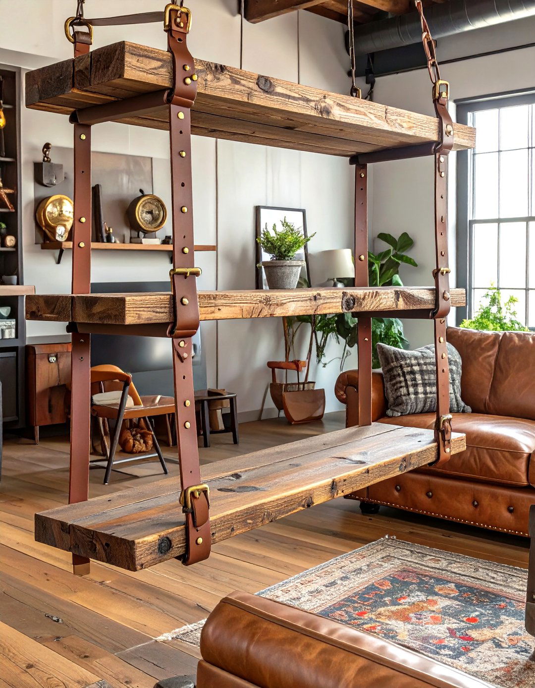 Utilizing Leather Belts and Straps as Accents - 30 steampunk interior design ideas