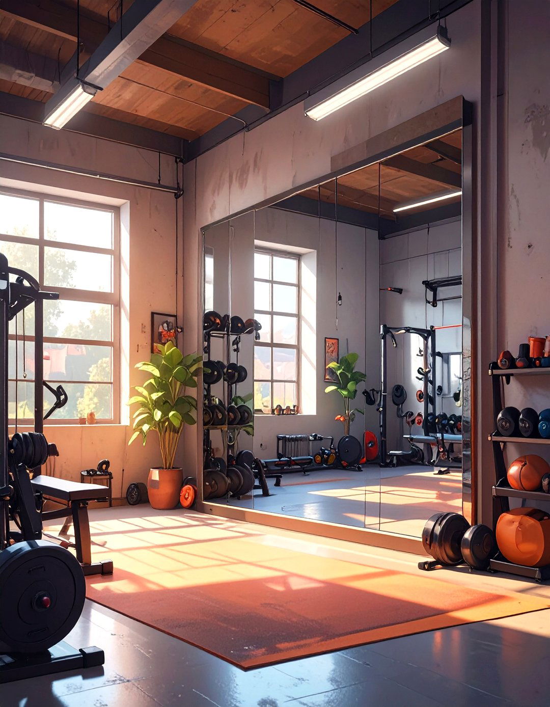 Utilizing Mirrors to Enhance a Small Garage Gym - 30 small garage gym ideas